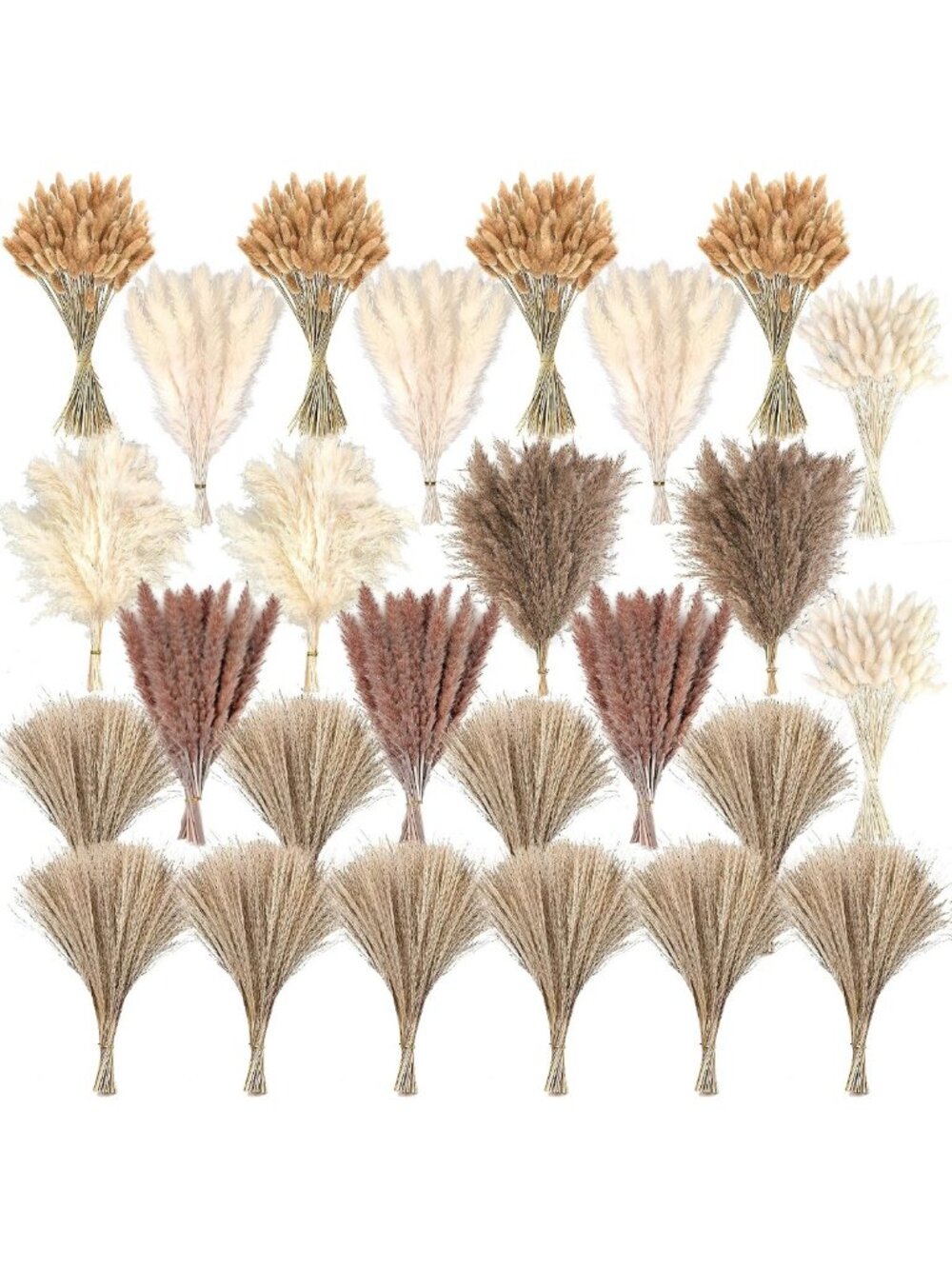 610 PCS Dried Pampas Grass - Boho Decor for Weddings, Home Centerpieces